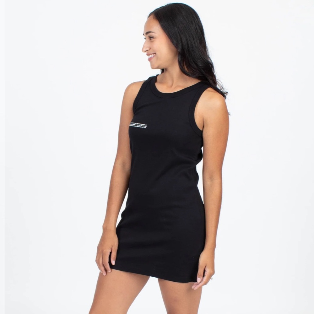NWOT Pangaia Organic Cotton Tank Dress in Black